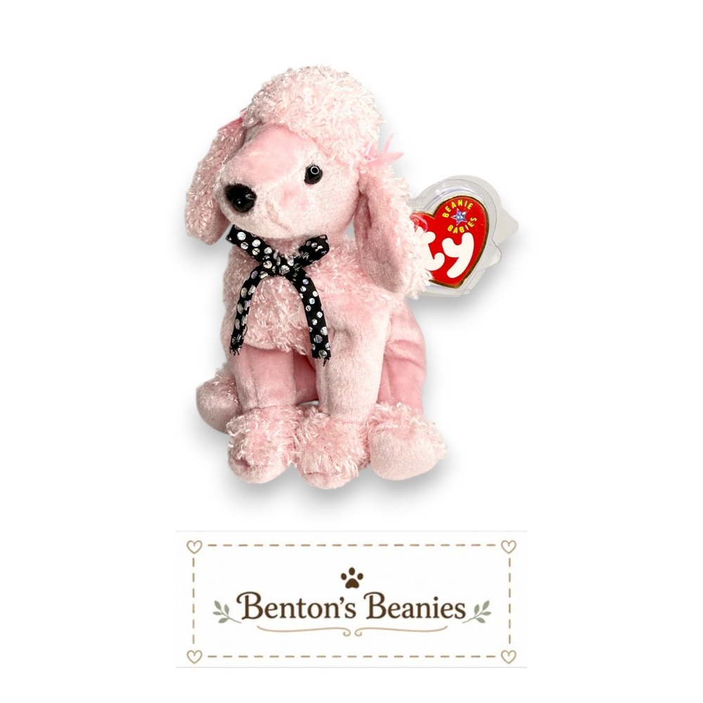 Brigitte the Poodle Ty Beanie Baby | Parisian Pink Pup 🎀 | Mint Heart Tag ⭐